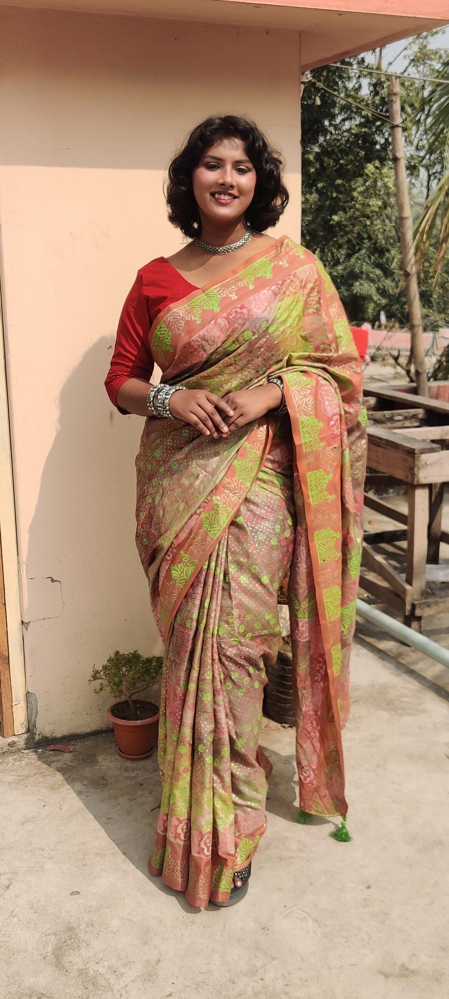 block batik soft silk saree